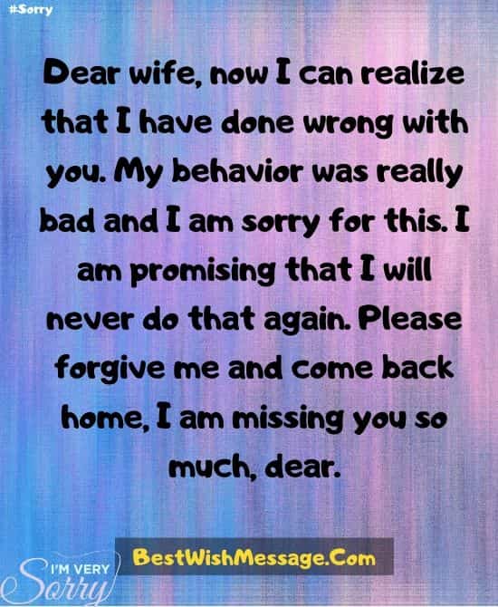 Sweet and Loving Apology Messages for Wife 