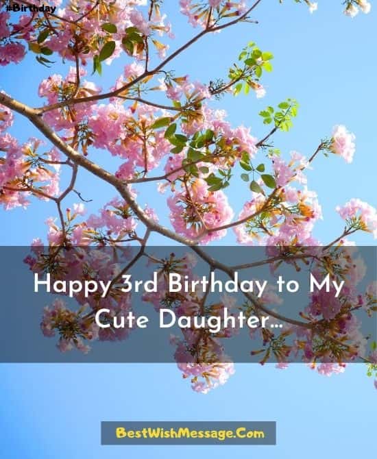 3rd Birthday Messages for Daughter