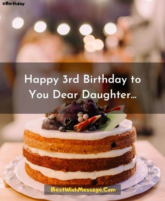 Birthday Wishes for 3-Year-Old Daughter from Mom