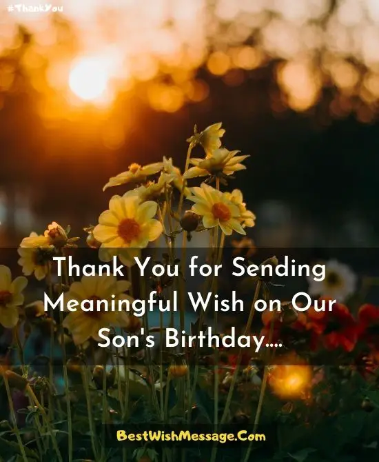 Thank You for Birthday Wishes on Behalf of My Son 