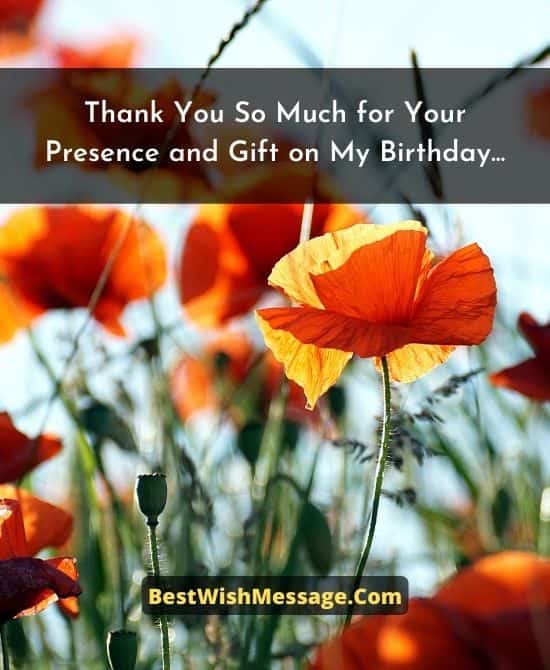 Thank You Messages for Birthday Party and Gift