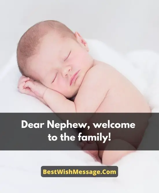 Welcome Message for New Born Nephew from Uncle