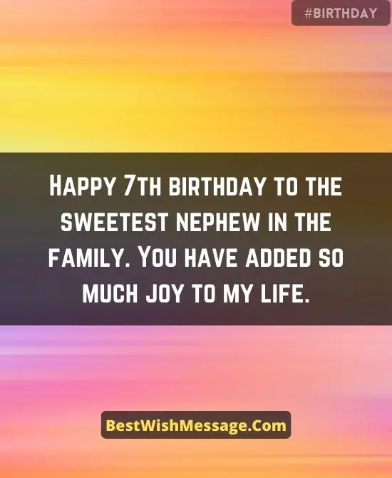 Birthday Wishes for Nephew Turning 7