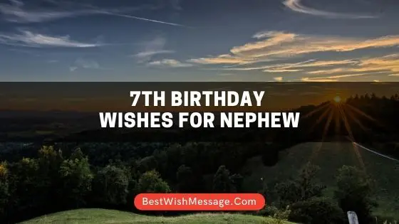 7th Birthday Wishes for Nephew from Aunt