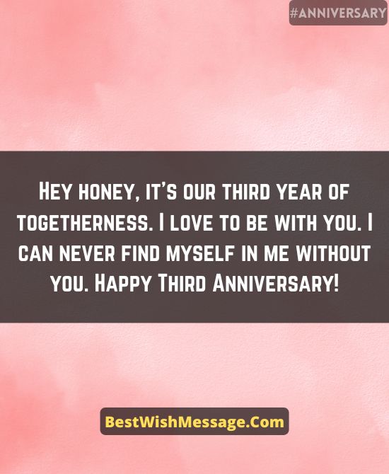 3rd Anniversary Wishes for Wife