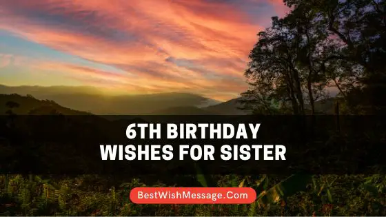 6th Birthday Wishes for Sister