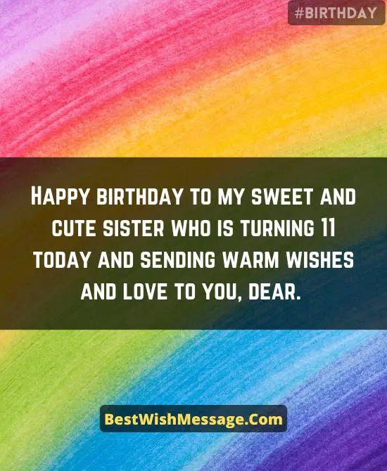 11th Birthday Wishes for Sister