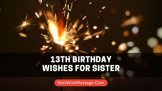 13th Birthday Wishes for Sister