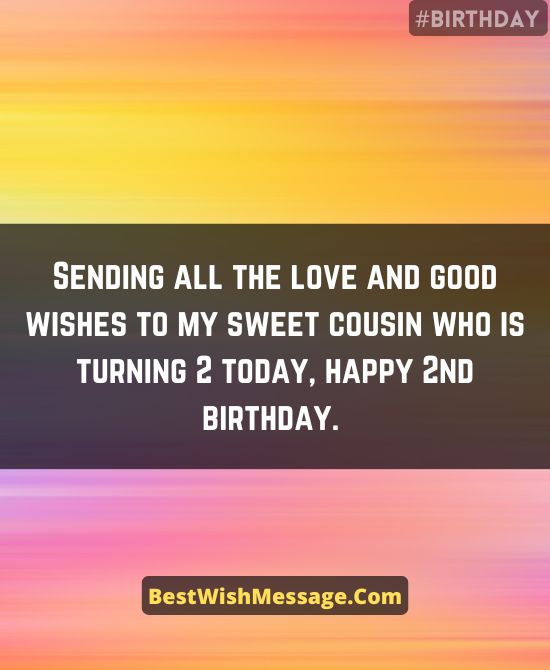2nd Birthday Wishes for Cousin