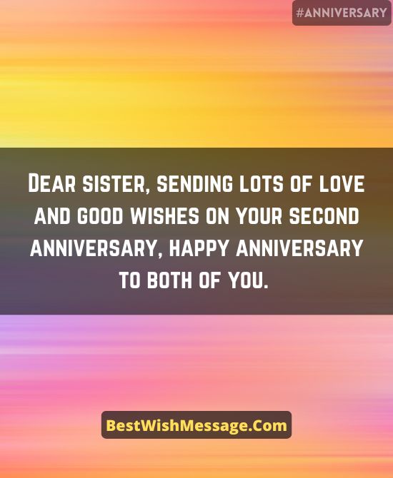 2nd Wedding Anniversary Wishes for Sister and Brother-in-Law