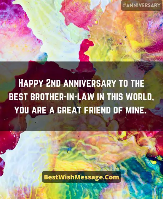 2nd Wedding Anniversary Wishes for Brother-in-Law