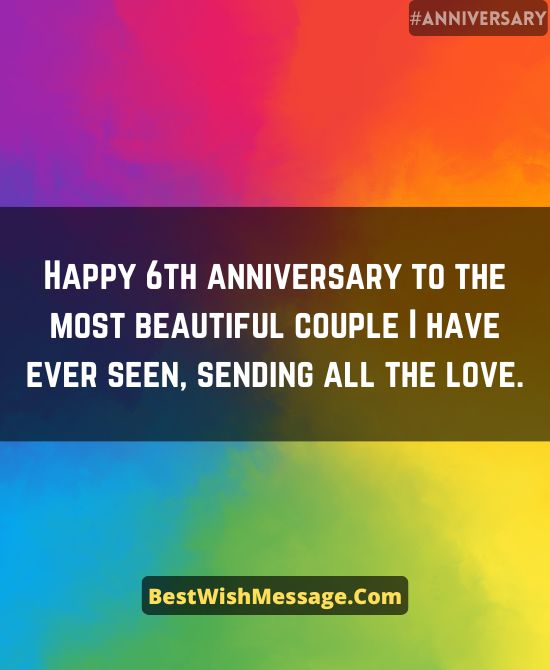 6th Marriage Anniversary Wishes for Sister