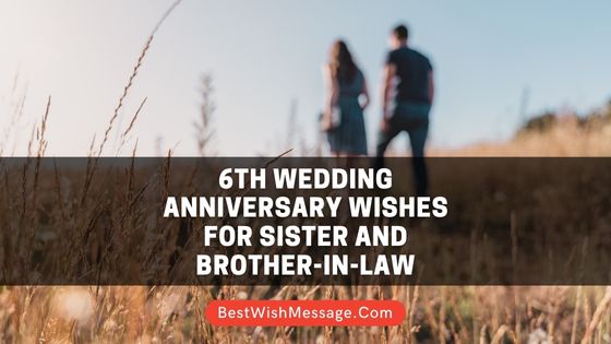 6th Wedding Anniversary Wishes for Sister and Brother-in-Law