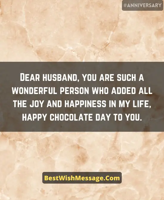 Chocolate Day Messages to Husband