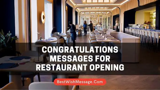 Congratulations Messages for Restaurant Opening