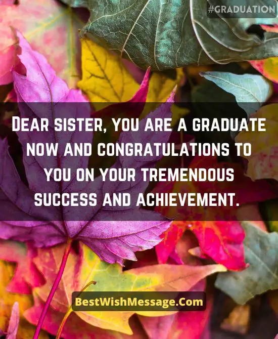 Funny Graduation Wishes for Younger Sister