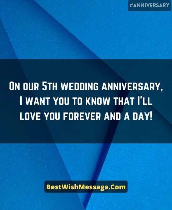 Romantic 5th Anniversary Greetings for Husband