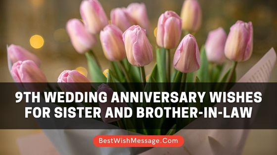 9th Wedding Anniversary Wishes for Sister and Brother-in-Law