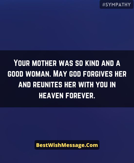 Sympathy Message on the Death of Mother