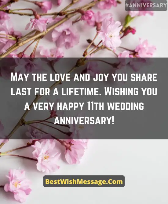 11th Wedding Anniversary Wishes for Sister