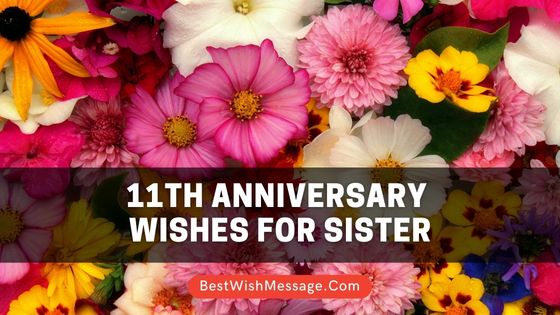 11th Wedding Anniversary Wishes for Sister