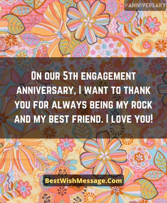 5th Engagement Anniversary Messages to Husband