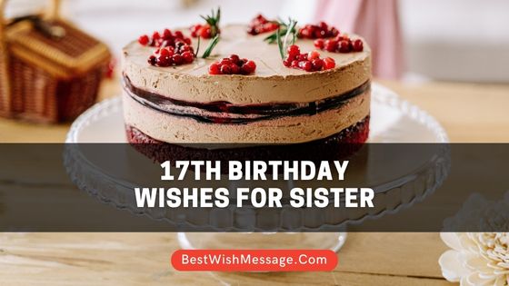 17th Birthday Wishes for Sister