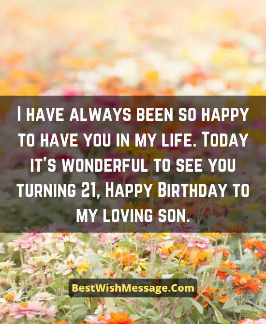 Birthday Wishes for Son Turning 21