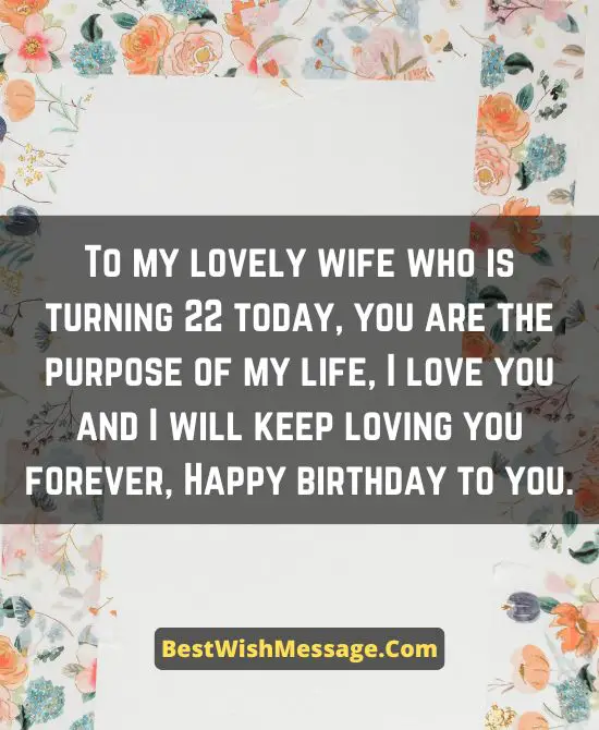 22nd Birthday Wishes for Wife
