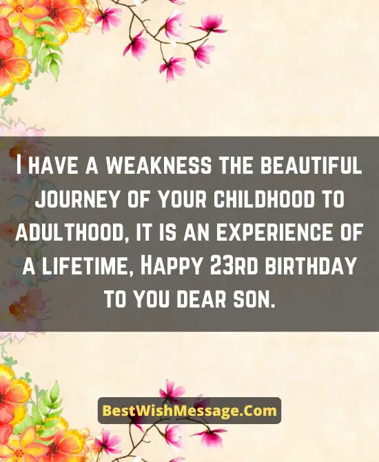 23rd Birthday Wishes for Son