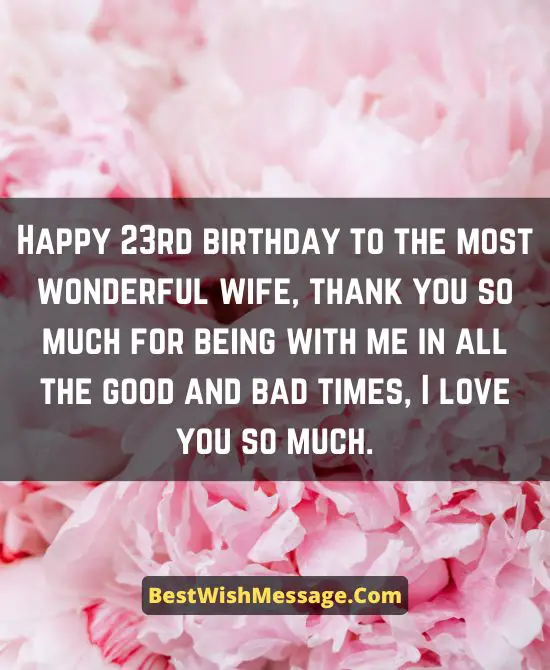 23rd Birthday Wishes for Wife