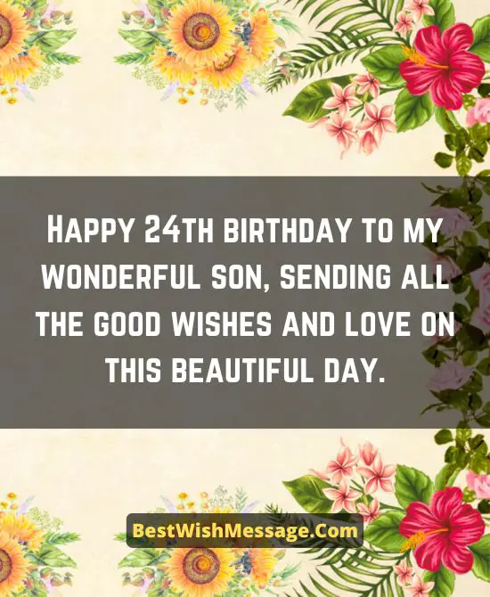 24th Birthday Wishes for Son