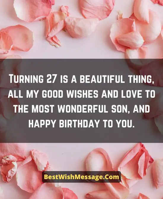 27th Birthday Wishes for Son