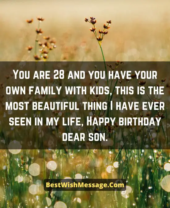 28th Birthday Wishes for Son