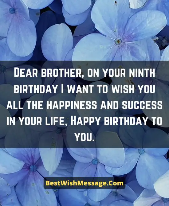 Birthday Wishes for Brother Turning 9