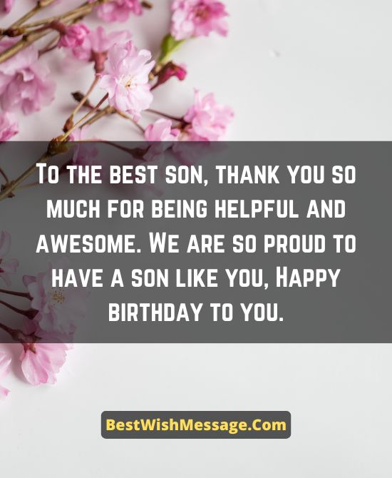 29th Birthday Wishes for Son