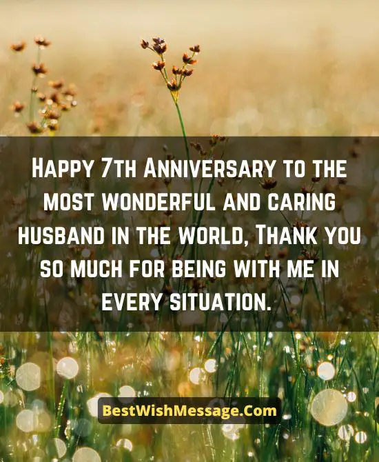 7th Wedding Anniversary Wishes for Husband