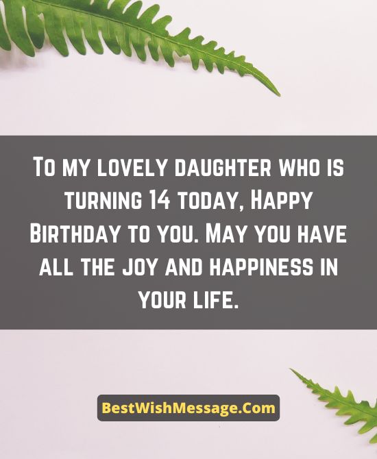Heartwarming Birthday Wishes for Daughter Turning 14