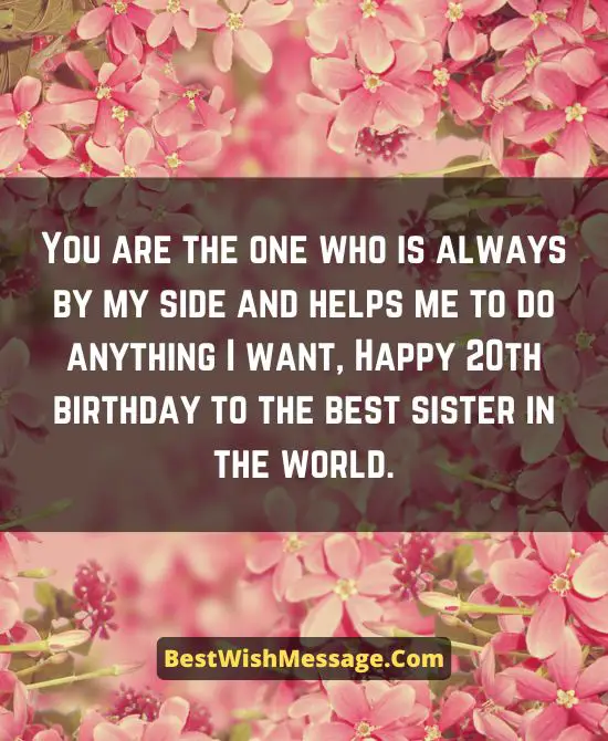 40+ Best Happy 20th Birthday Wishes for Sister | Messages