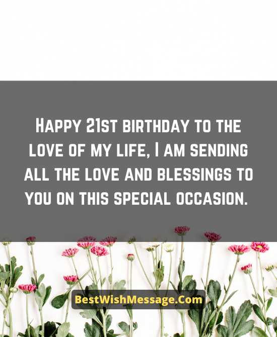 21st Birthday Wishes for Girlfriend