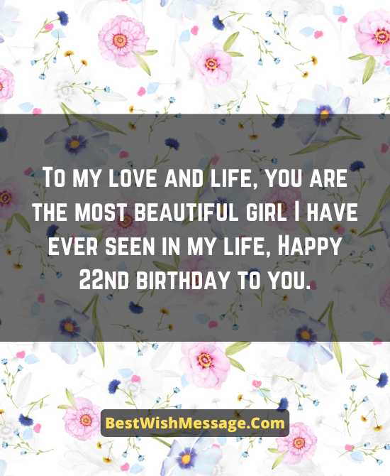 22nd Birthday Wishes for Girlfriend