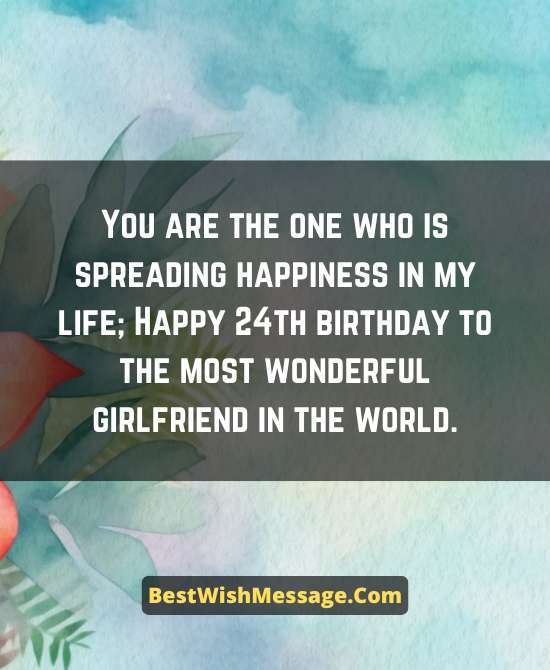Happy 24th Birthday Greetings to Girlfriend