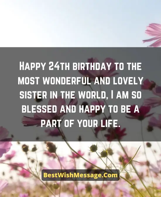 24th Birthday Wishes for Sister