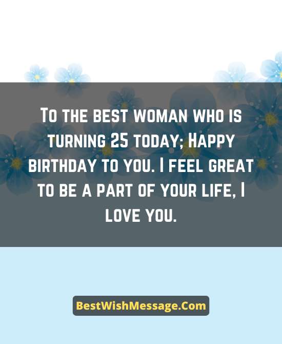 25th Birthday Wishes for Girlfriend