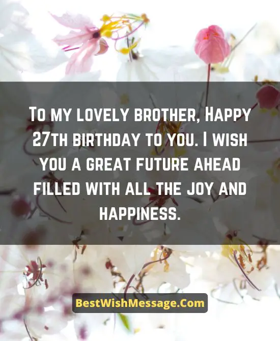 27th Birthday Wishes for Brother