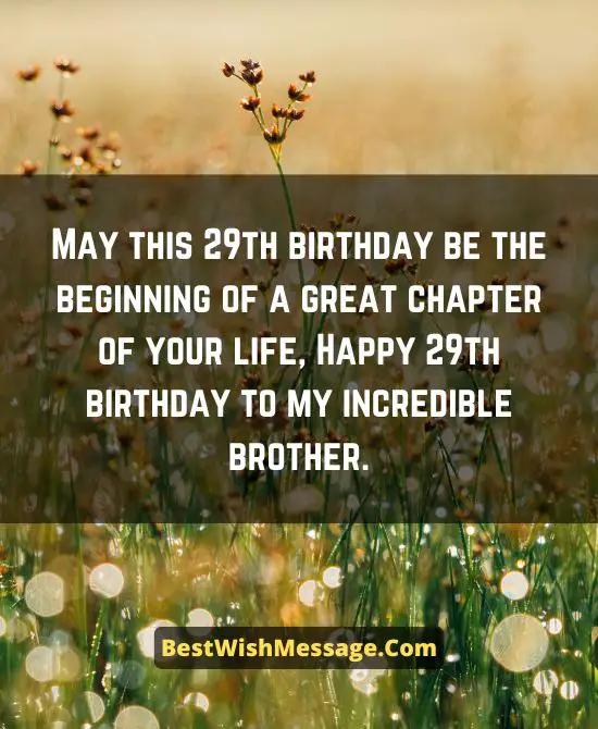 Birthday Wishes for Younger Brother Turning 29