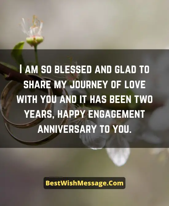 2nd Engagement Anniversary Greetings for Wife