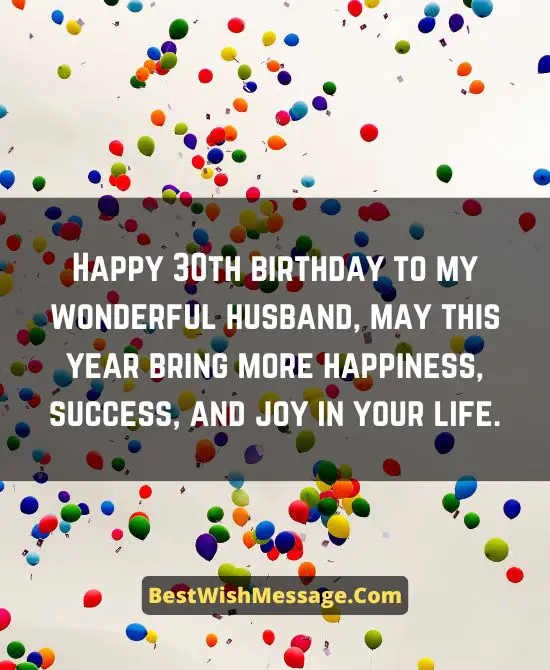 Romantic 30th Birthday Wishes for Husband