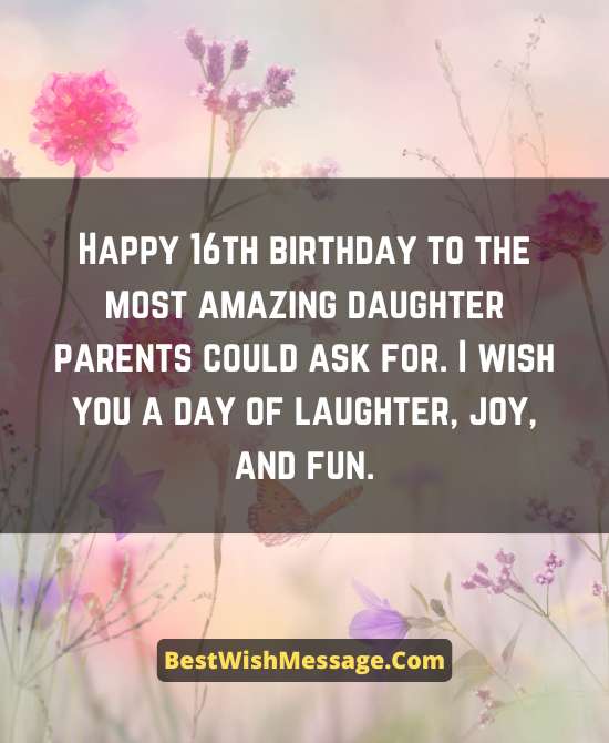 Heartwarming Birthday Wishes for Daughter Turning 16