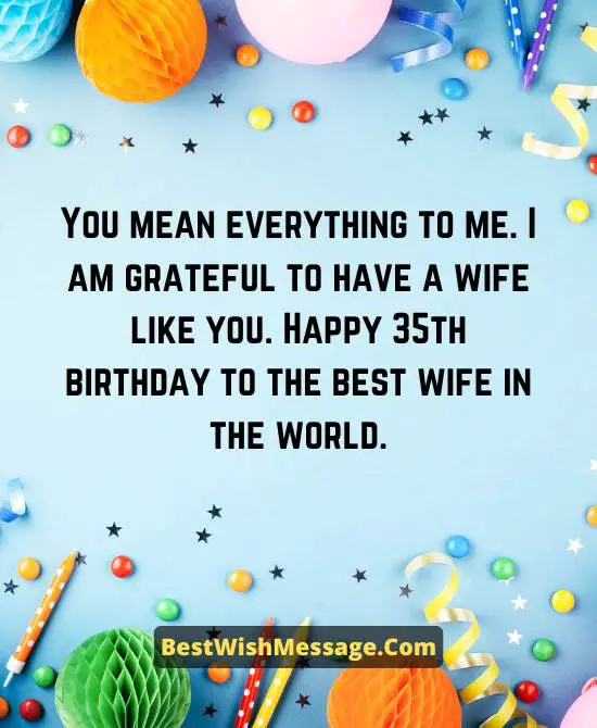 35th Birthday Wishes for Wife